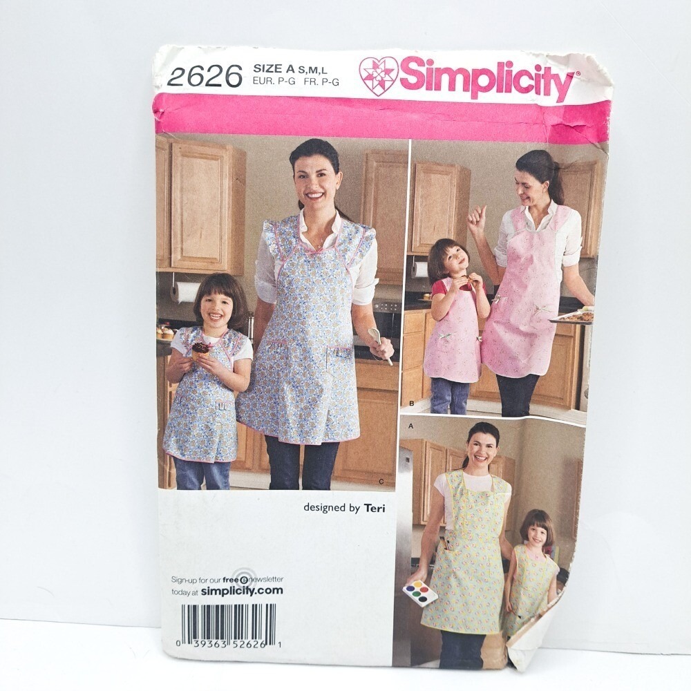 Simplicity Apron Sewing Pattern 2626 Child & Adult‎ Sizes A S M L